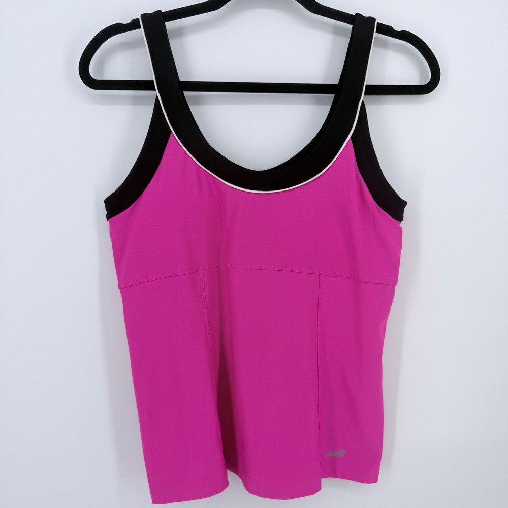 Avia Athletic Tank Top Womens Large Pink Mesh Back Padded Shelf Bra Sporty